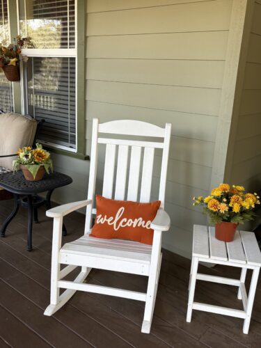fall decor on front porch