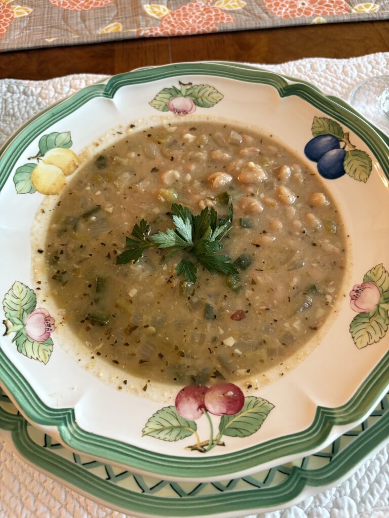 bowl of white bean soup