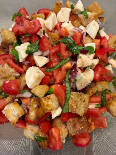 Panzanella- a summer salad of tomatoes and croutons