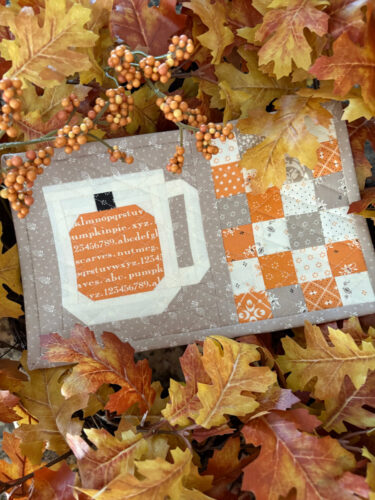 pumpkin mug rug from Carried Away pattern