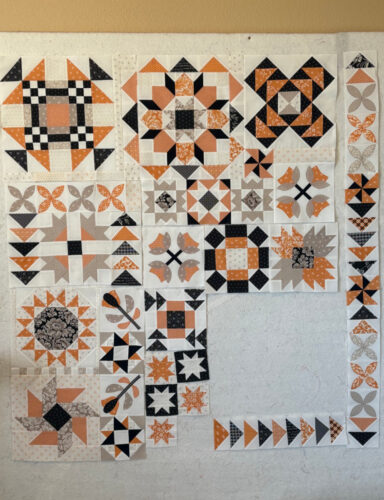 Halloween Figs quilt top nearly finished