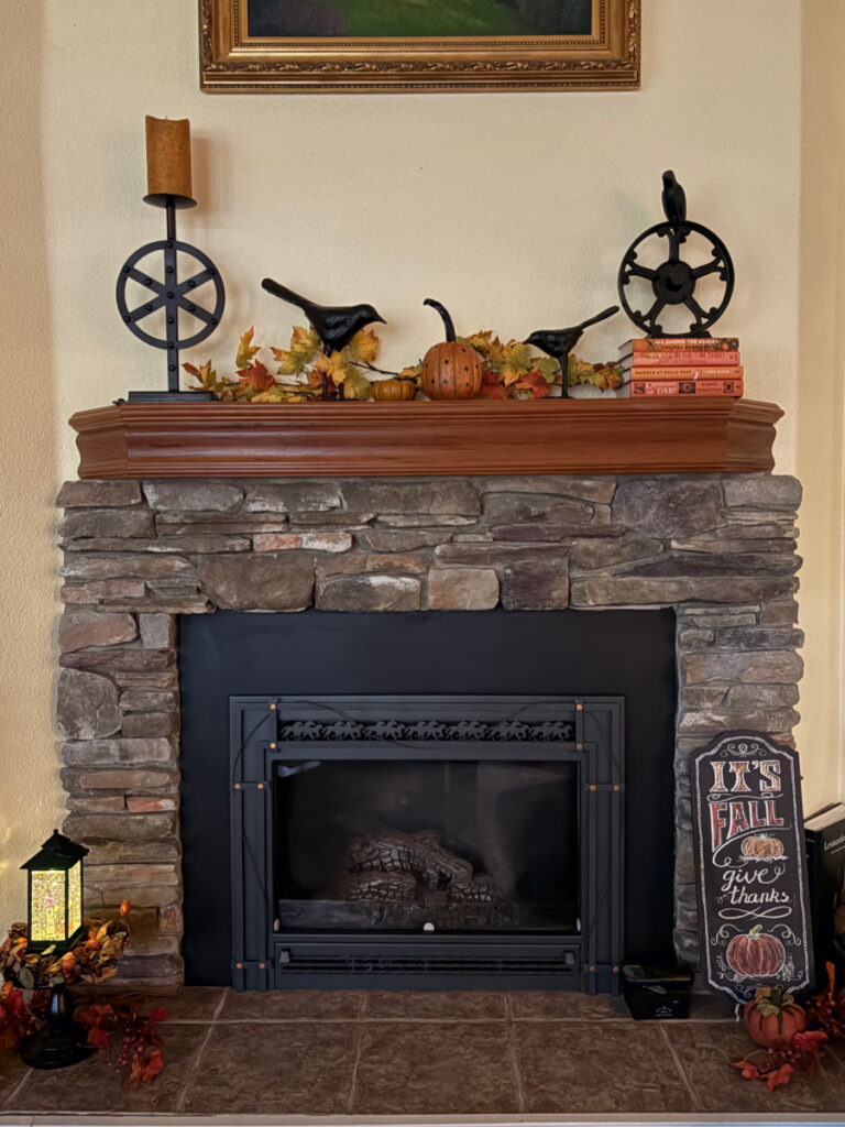 fireplace mantel for Halloween