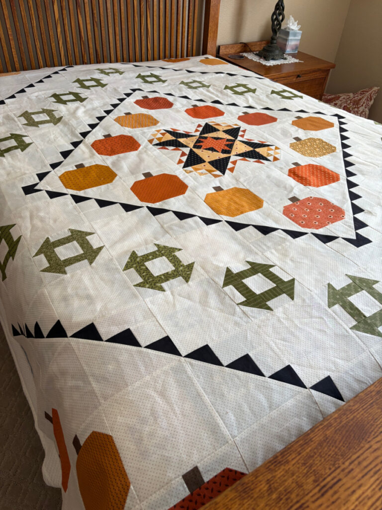 finished Pumpkin Spice quilt top