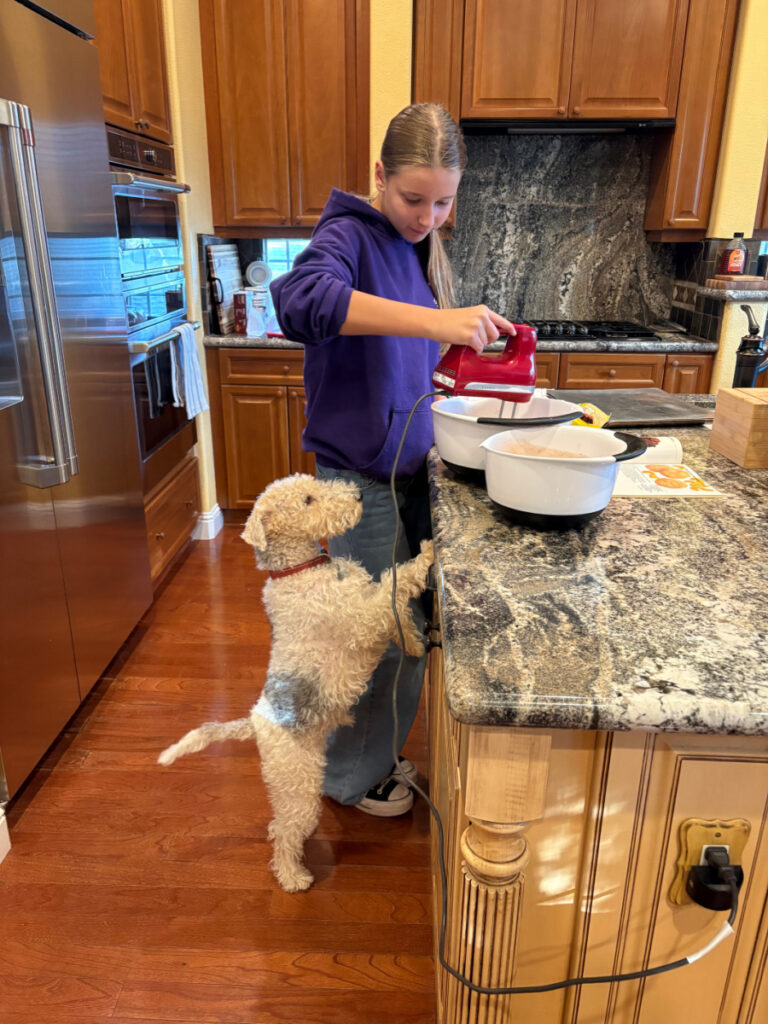 Eva and Archie making cookies